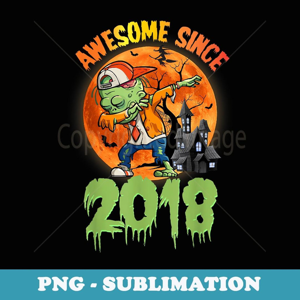 3rd Birthday Halloween Dabbing Zombie Awesome Since - Sublimation PNG File