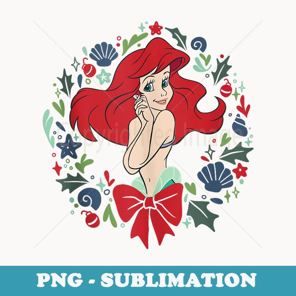 Disney The Little Mermaid Ariel Seashell Wreath - Stylish Sublimation Digital Download
