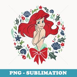 disney the little mermaid ariel seashell wreath - stylish sublimation digital download