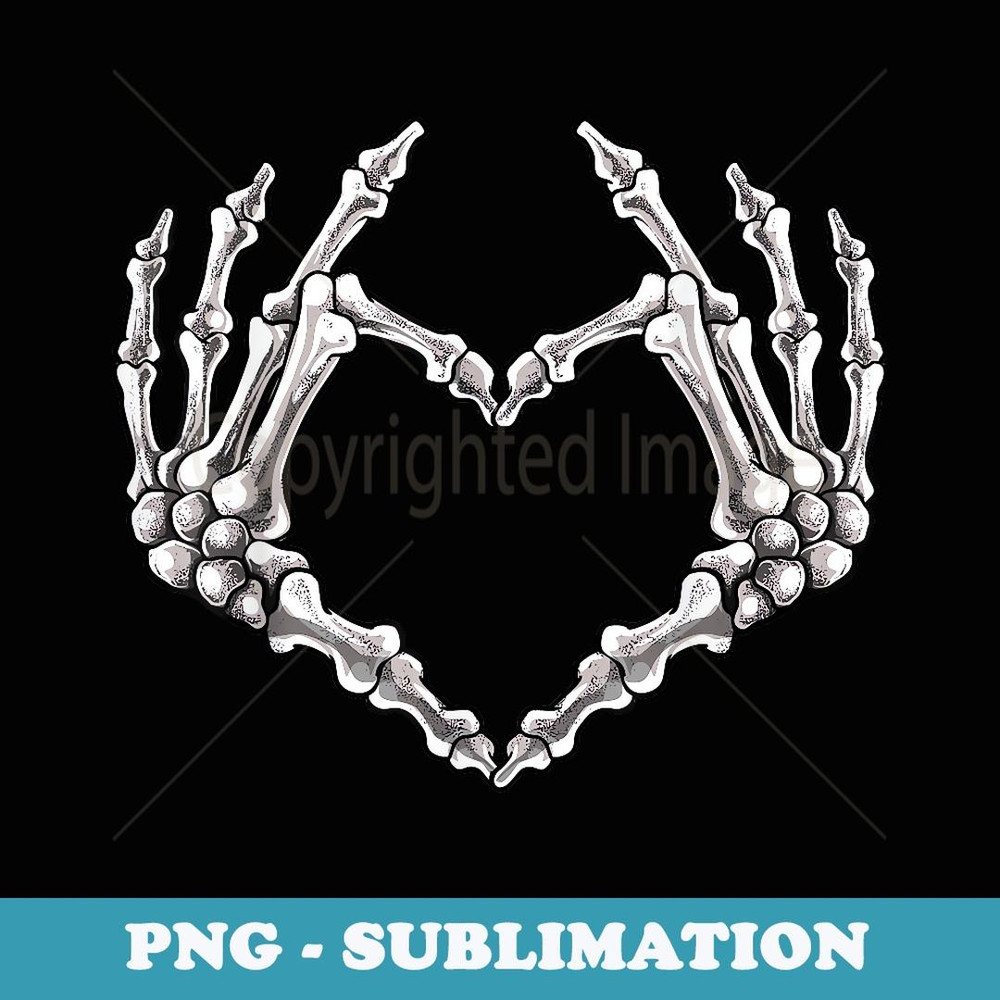 Skeleton Heart and Hands Gothic Halloween Costume s - Instant Sublimation Digital Download