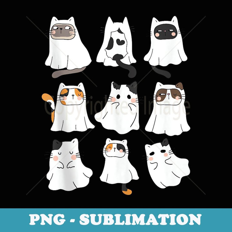 Funny Halloween Cute Boo Ghost Cat Scary for men women kids - Exclusive Sublimation Digital File