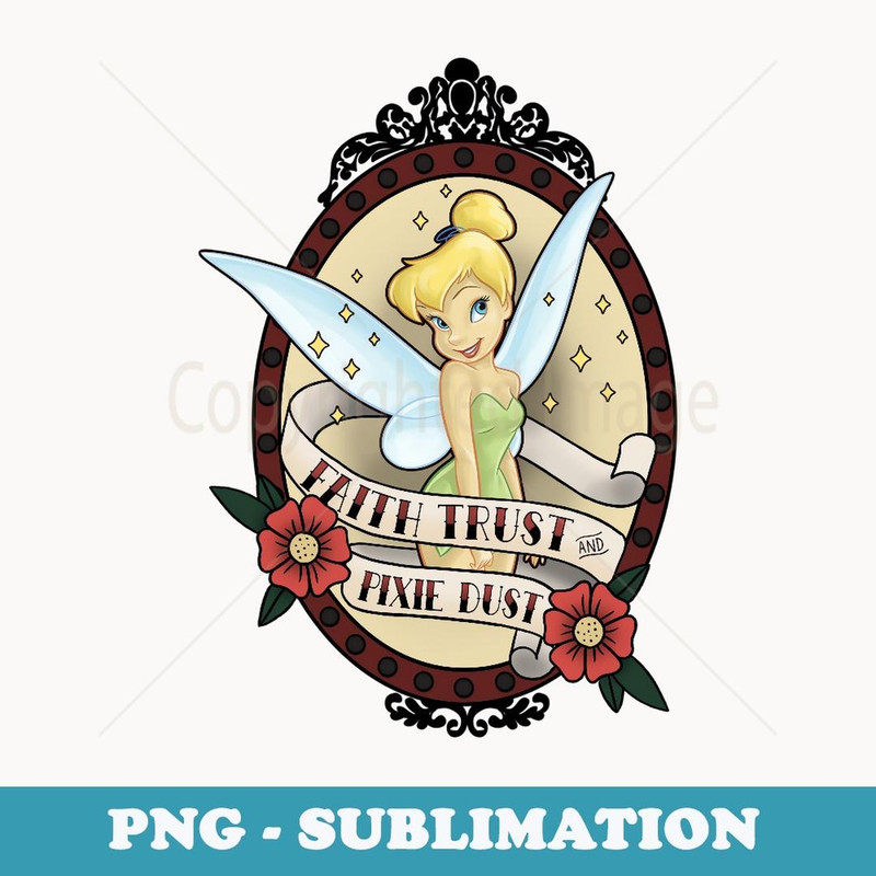 Disney Peter Pan Tinker Bell Faith Trust Pixie Dust Tattoo - Sublimation Digital Download