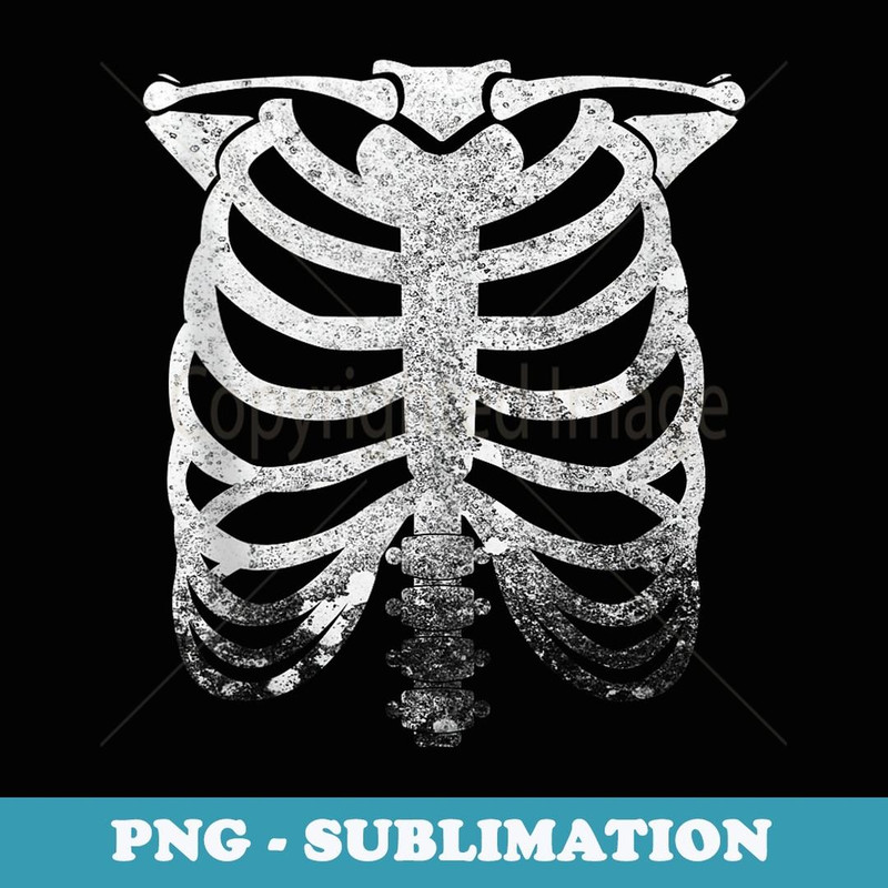 Vintage Ribcage Halloween Skeleton Rib Cage Retro Graphic - PNG Sublimation Digital Download