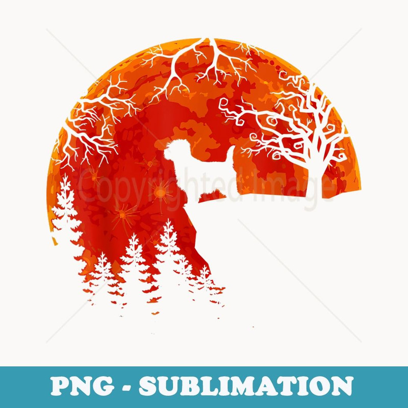 Cairn Terrier And Moon Halloween - PNG Sublimation Digital Download