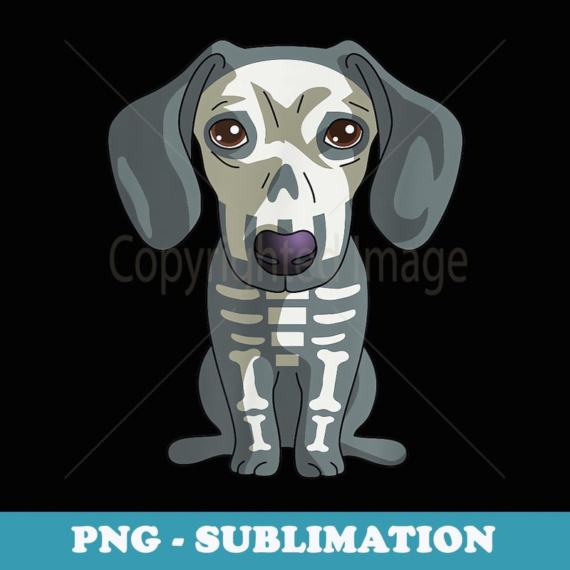 Dachshund Skeleton Funny Bones Halloween - Sublimation PNG File
