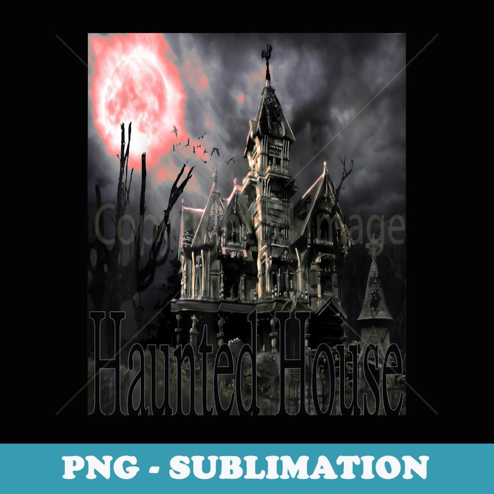 Haunted House for Halloween - Trendy Sublimation Digital Download