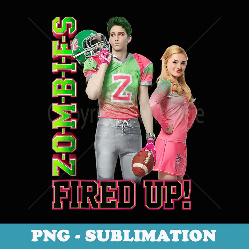 Disney Zombies Fired up - Retro PNG Sublimation Digital Download