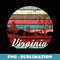 Retro Color Distressed Design Virginia Travel Camping - PNG Sublimation Digital Download