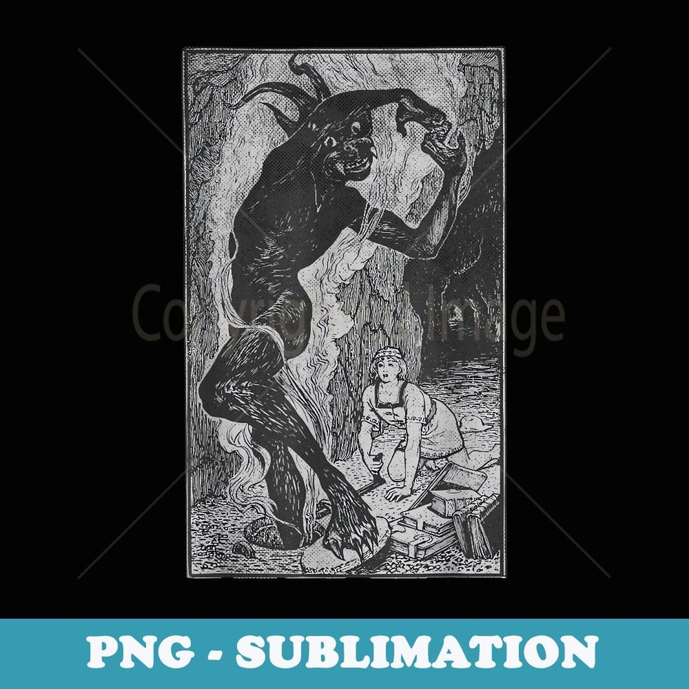 Dark Academia Gothic Horror Demon Distressed Vintage Grunge - PNG Sublimation Digital Download