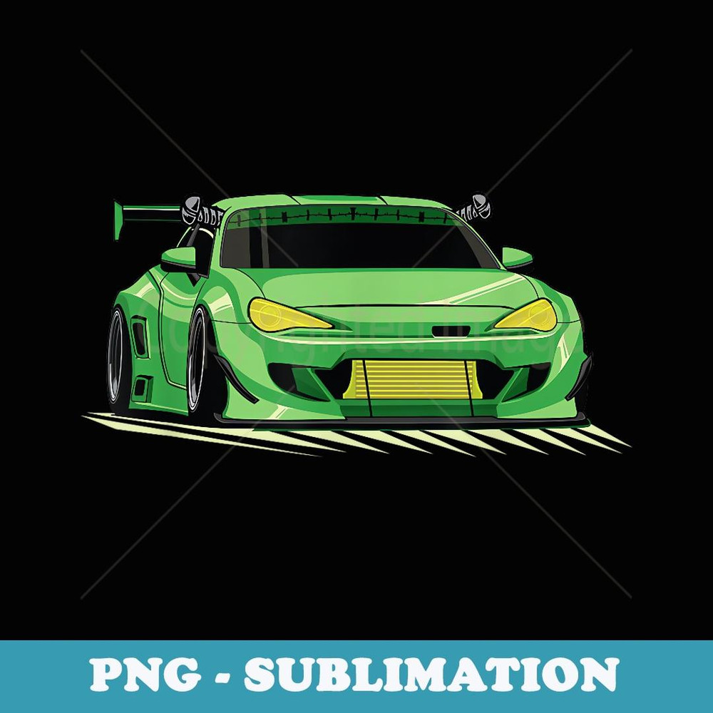 Spooky Halloween JDM 86 Frankenstein Drift Car Illustrated - Modern Sublimation PNG File