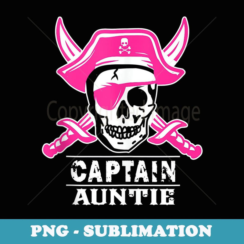 Captain Auntie Funny Pirate Halloween - Creative Sublimation PNG Download