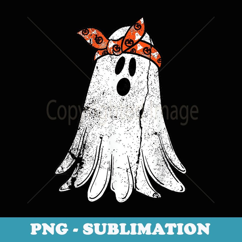 Vintage Halloween Ghost with Halloween Bandana - Artistic Sublimation Digital File