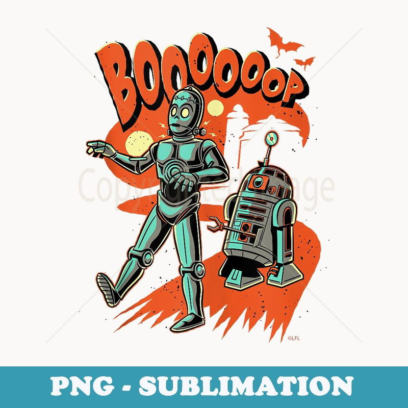 Star Wars R2-D2 & C-3PO Monster Droids BOOOOOOP Halloween - Special Edition Sublimation PNG File