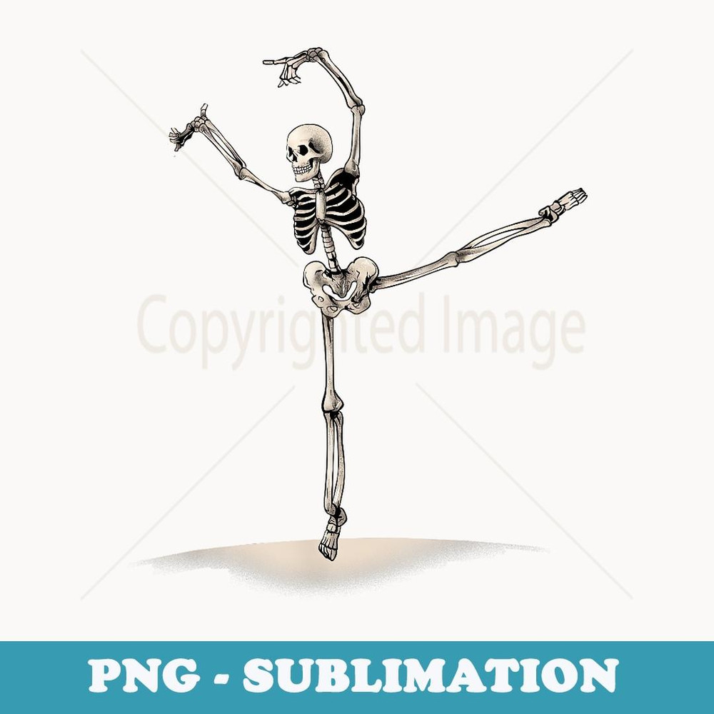 Funny Halloween Skeleton Performance Ballet Dancer Fun - Artistic Sublimation Digital File