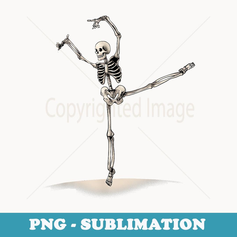 Funny Halloween Skeleton Performance Ballet Dancer Fun - Artistic Sublimation Digital File