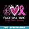 Peace Love Cure Pink Ribbon Breast Cancer Awareness - PNG Transparent Sublimation Design