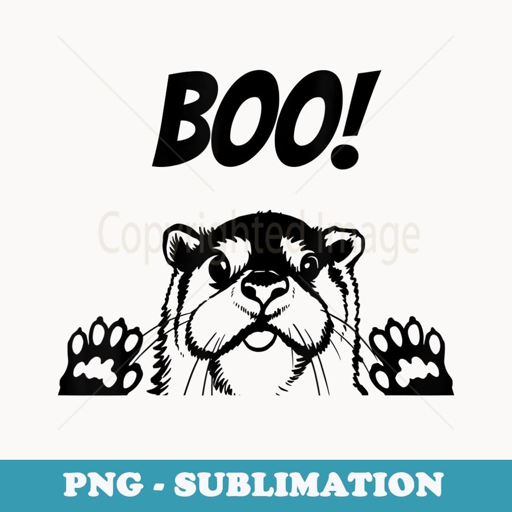 Boo! Funny Otter Lover Hiding Peekaboo Halloween Otter - Exclusive PNG Sublimation Download