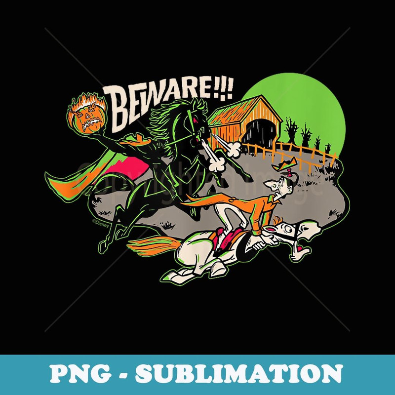 Disney 100 The Headless Horseman of Sleepy Hollow Halloween - Vintage Sublimation PNG Download