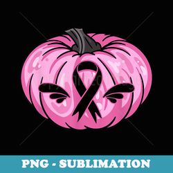 breast cancer halloween party survivor pumpkin pink ribbon - retro png sublimation digital download