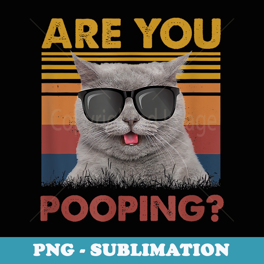 black cat funny womens are you pooping meowy cat lover - Decorative Sublimation PNG File