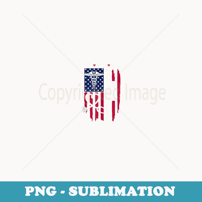 American Flag Nurse Day s, Week Nurse, Nurse's Day - Premium PNG Sublimation File