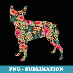 boston terrier flower funny dog silhouette floral - unique sublimation png download