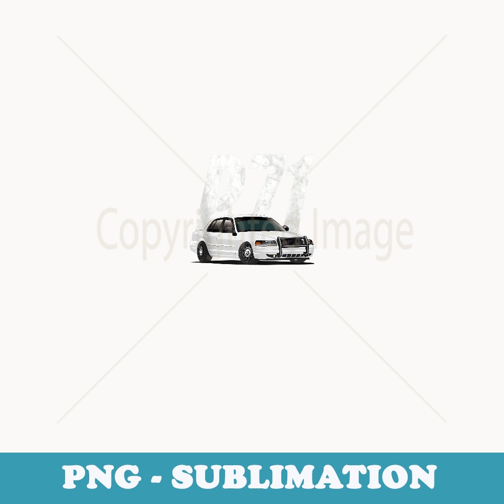 Crown Vic P71 White Cop Car Interceptor Vic - Aesthetic Sublimation Digital File