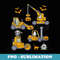 Construction Vehicle Halloween Crane Truck Pumpkin Boys - Creative Sublimation PNG Download