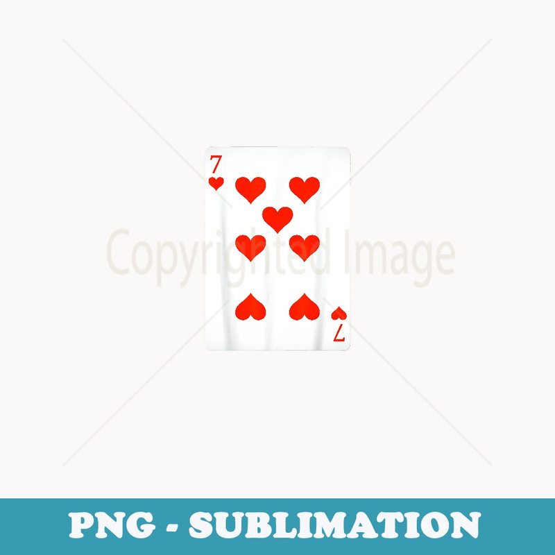 7 Seven Of Hearts Playing Cards Easy Halloween Costume - Elegant Sublimation PNG Download