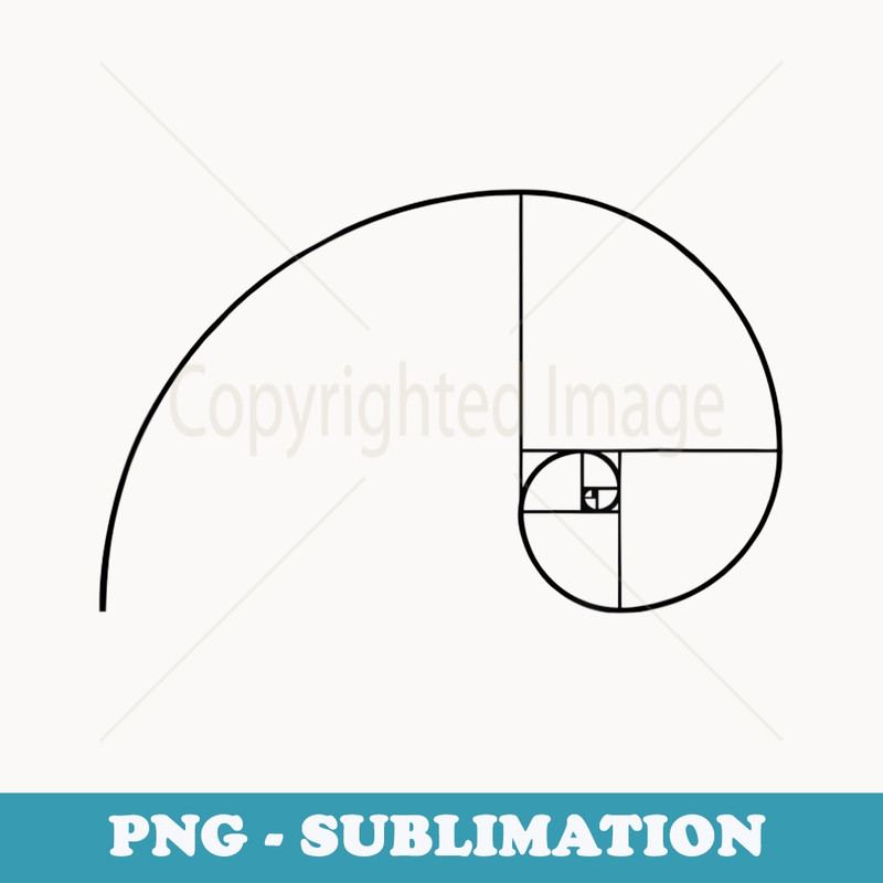 Fibonacci Spiral Golden Ratio Mathematics Geometry - Instant Sublimation Digital Download