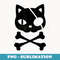 Pirate Cat Kitten Halloween Skull Cross Bones Costume - Aesthetic Sublimation Digital File