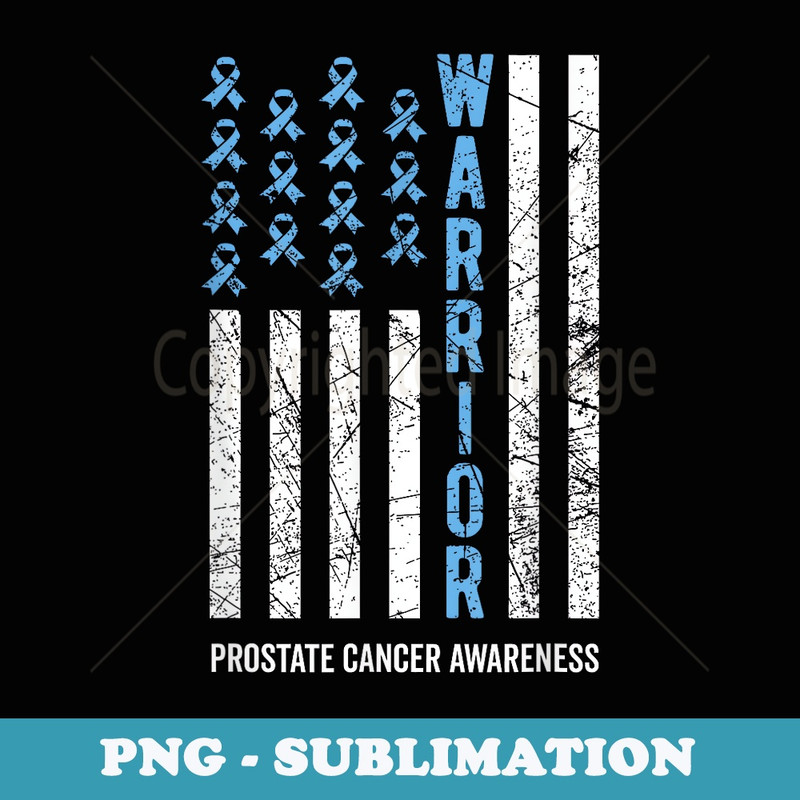 Warrior Light Blue Ribbon Prostate Cancer Awareness - Premium Sublimation Digital Download