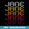 Jane Retro Wordmark Pattern - Vintage Style - Creative Sublimation PNG Download