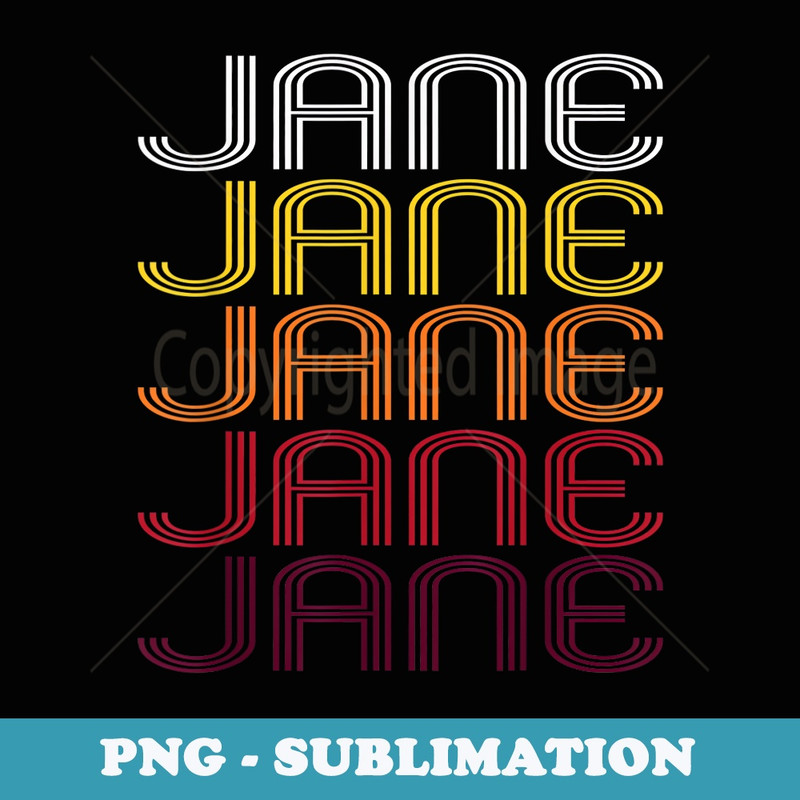 Jane Retro Wordmark Pattern - Vintage Style - Creative Sublimation PNG Download
