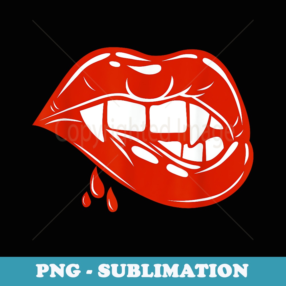 Vampire th Vampire Fangs Lips for Halloween Party - Vintage Sublimation PNG Download
