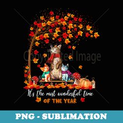 it's the most wonderful time of the year family cats autumn - stylish sublimation digital download