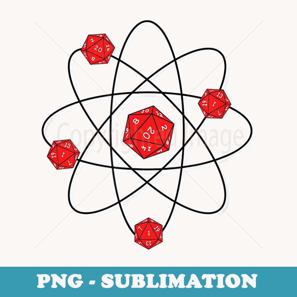 Dungeon Atoms Chemistry Physics Dice - Instant PNG Sublimation Download