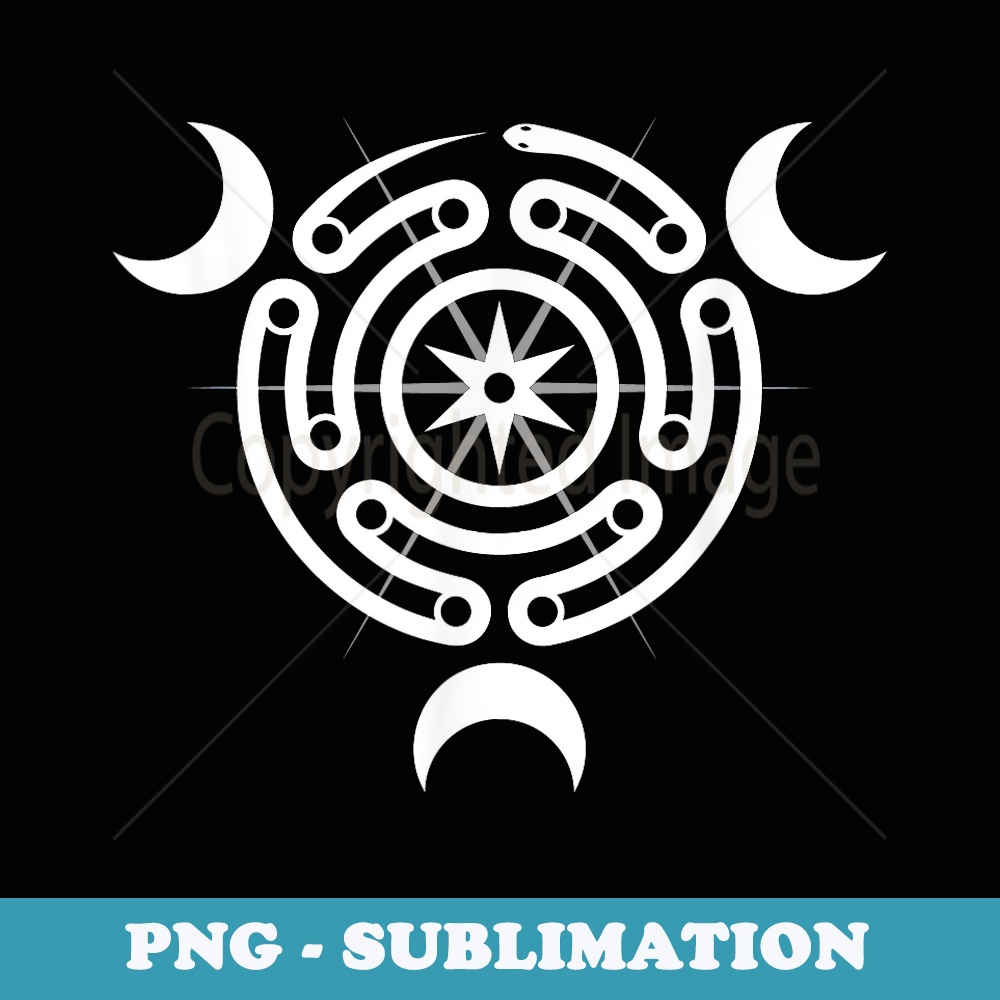 Hecate's Wheel Moon Goddess Serpent Labyrinth with 3 Moons - Signature Sublimation PNG File