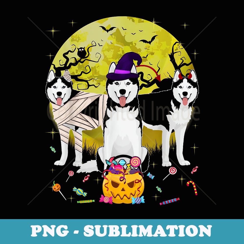 Fun Siberian Husky Halloween Costume Dog Lover - PNG Sublimation Digital Download