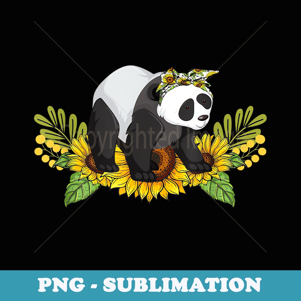 Panda Bear Sunflower Panda Bear Lover s - Premium Sublimation Digital Download
