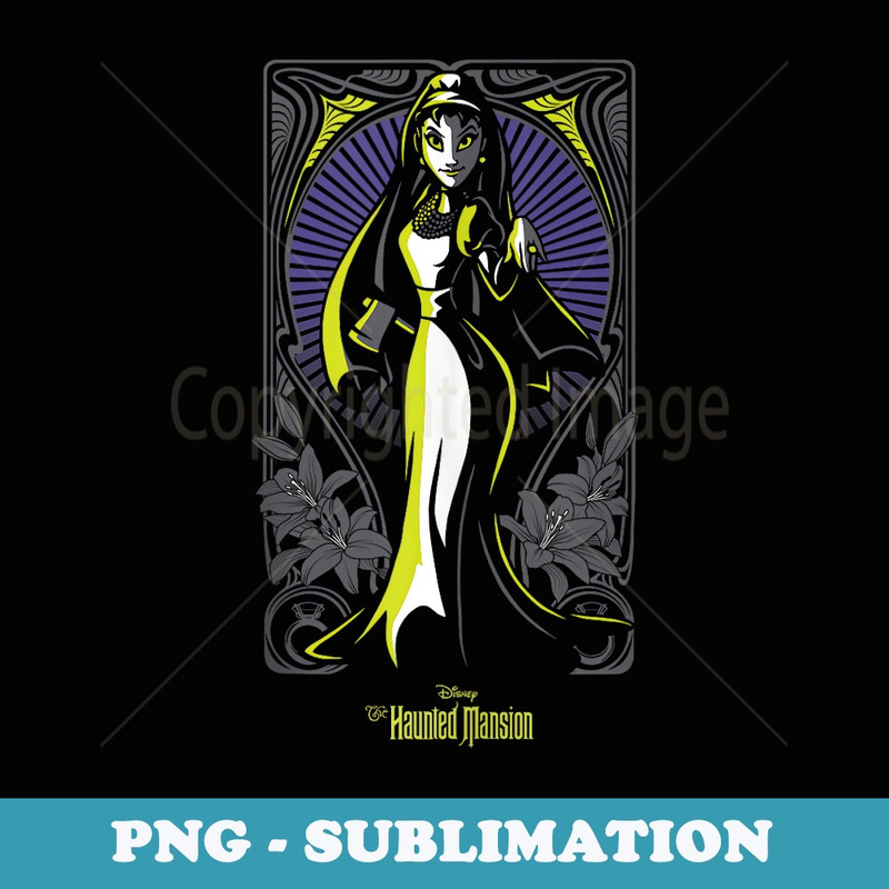 The Haunted Mansion Axe Wielding Bride Nouveau Portrait - Instant PNG Sublimation Download