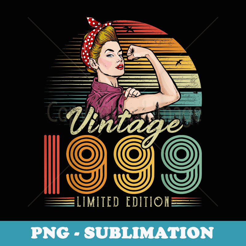 Vintage 1999 Limited Edition 1999 23rd Birthday 23 Years Old - Elegant Sublimation PNG Download