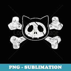 vintage pirate cat kitten halloween skull cross bones - artistic sublimation digital file
