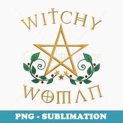 witch witchcraft floral pentagram sign symbol witchy woman - stylish sublimation digital download