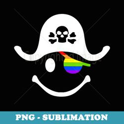 gay halloween pirate with rainbow eye patch lgbtq trans - instant png sublimation download