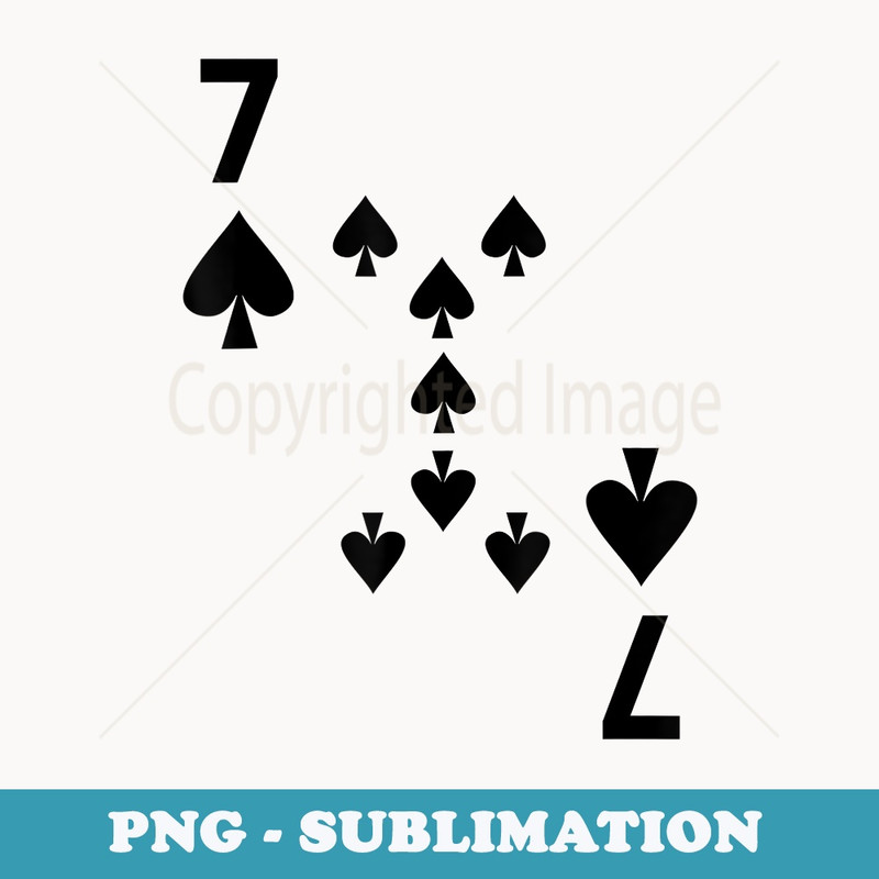 Seven Of Spades Cards Halloween Costume - Signature Sublimation PNG File