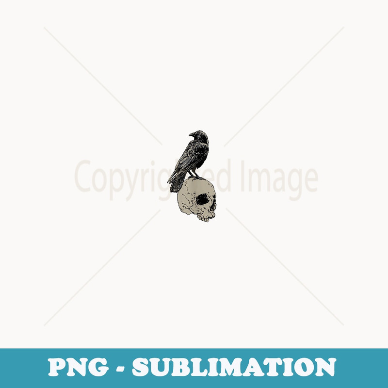 Halloween Skull Crow - Scary Desert Horror Rock Music Biker - Decorative Sublimation PNG File