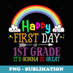 back to school first day of first grade hello 1st grade kid - unique sublimation png download