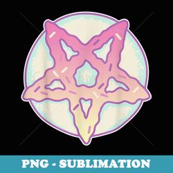 pastel goth vaporwave pentagram satan donut t - artistic sublimation digital file