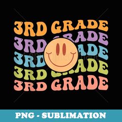 colorful 3rd grade groovy smile teacher back to school - vintage sublimation png download